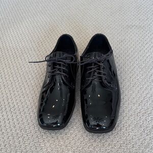 Classic Black Patent Leather Derbys